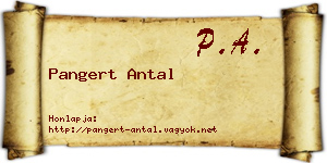 Pangert Antal névjegykártya